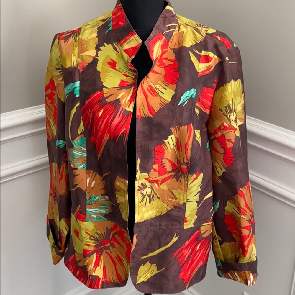 Coldwater Creek Silk Open Blazer